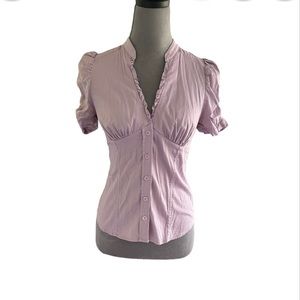Forever 21 purple button down ruffle top. Size S